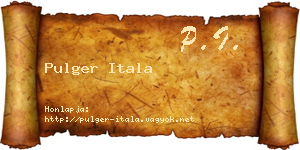 Pulger Itala névjegykártya